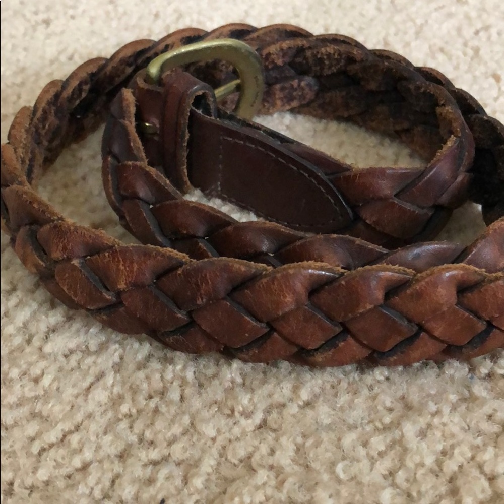 LL Bean Braided Leather Belt size 28 (6)
